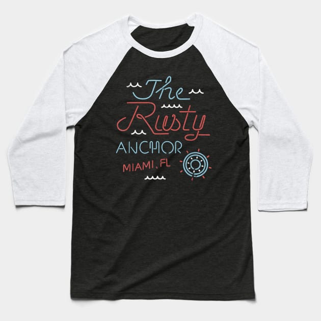 The Rusty Anchor Miami Florida Funny Baseball T-Shirt by jandesky